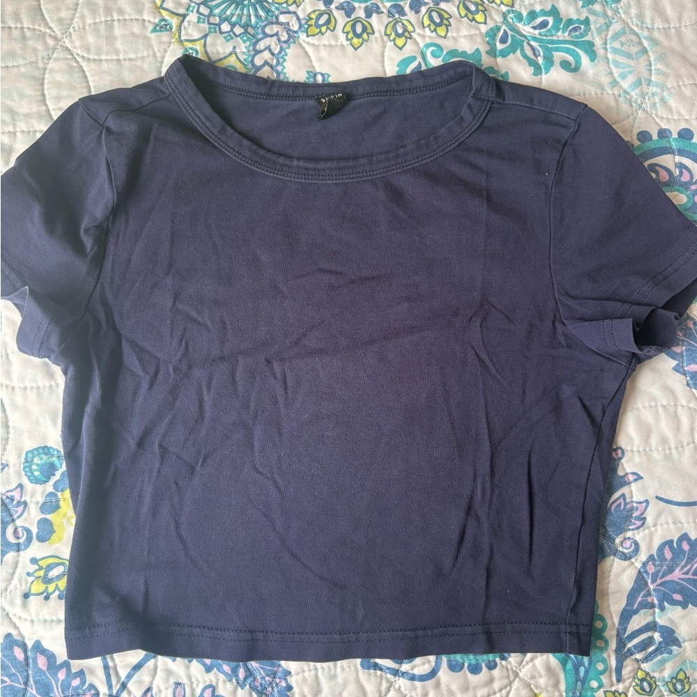 Women's Navy Blue Crop Top